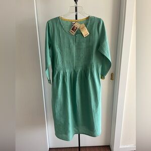 NWT Fabindia Womens Dress 👗 Long Kurta Handwoven Khadi Cotton Teal blue Medium